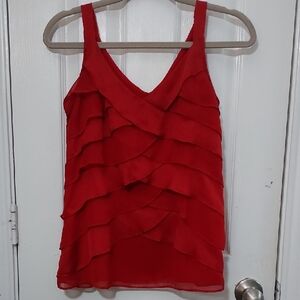 White House Black Market Red Layered Camisole